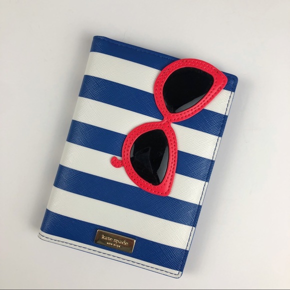 kate spade Accessories - Kate Spade Blue and White Passport Holder